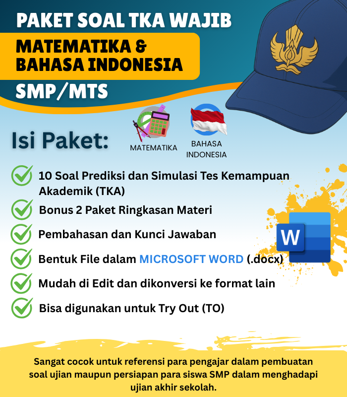 Prediksi dan Simulasi Soal Tes Kemampuan Akademik Wajib Untuk SMP